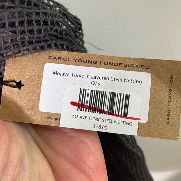 Womens Carol Young Undesigned Mojave Tunic Layered Steel Netting Gray OS NWT - Picture 9 of 10
